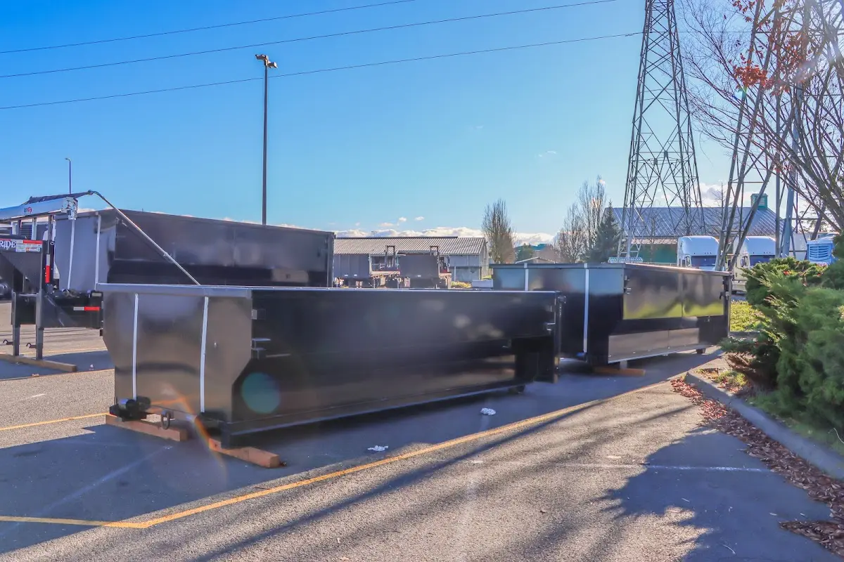 Roll-off dumpster ready for waste disposal at job site for Roofing Dumpster Rental in Southampton
